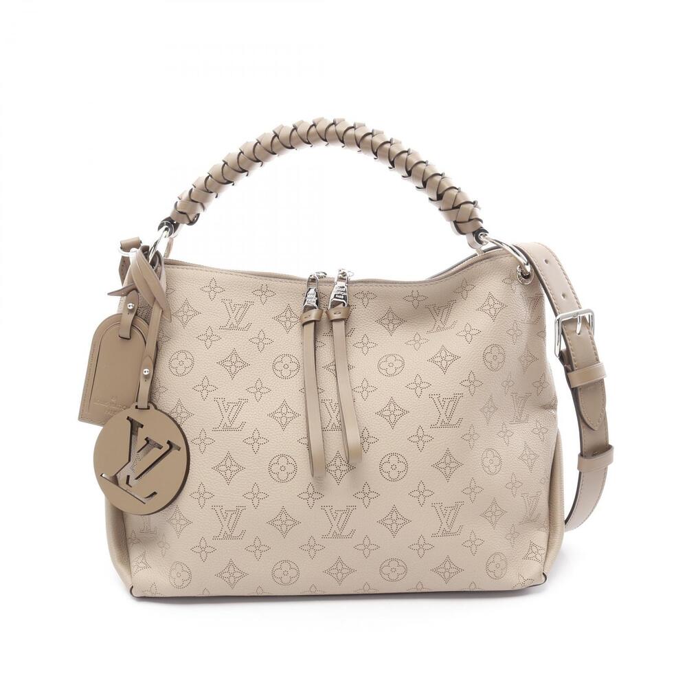 Louis Vuitton Beauvre Hobo Handbag Mahina Beige Leather